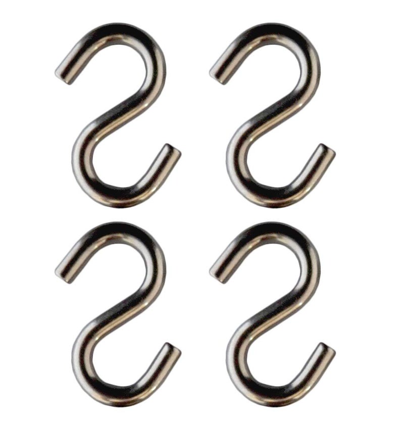 Tri Surge 316 Marine Stainless Steel Heavy Duty S Hooks 4 Pack for Hanging Hammock, Swing, Plants, Utilitty -2.5 Inches Long, 5/16 Inch Thick - Image 1